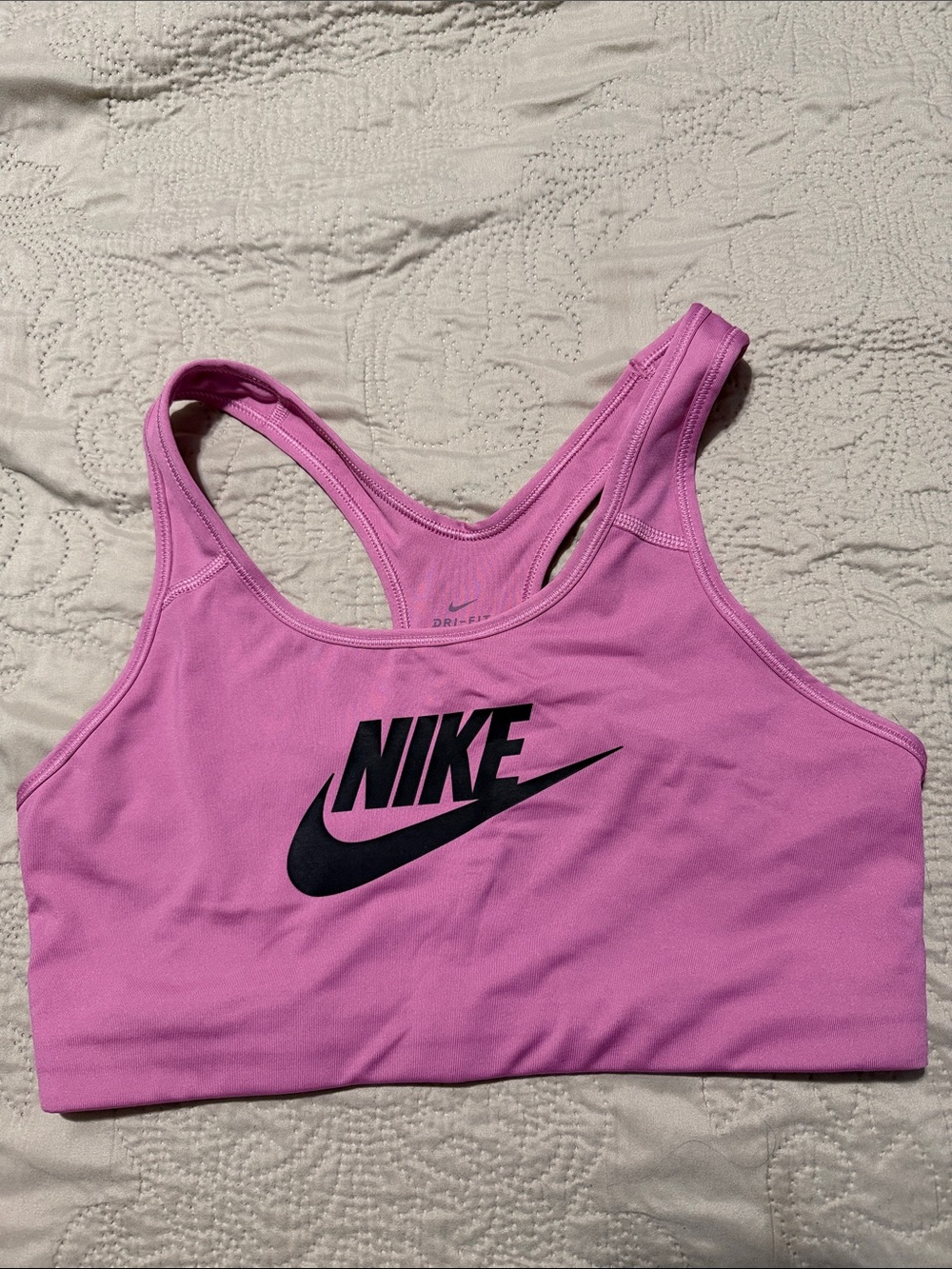 Nike Pink Sports Bra with Black Logo